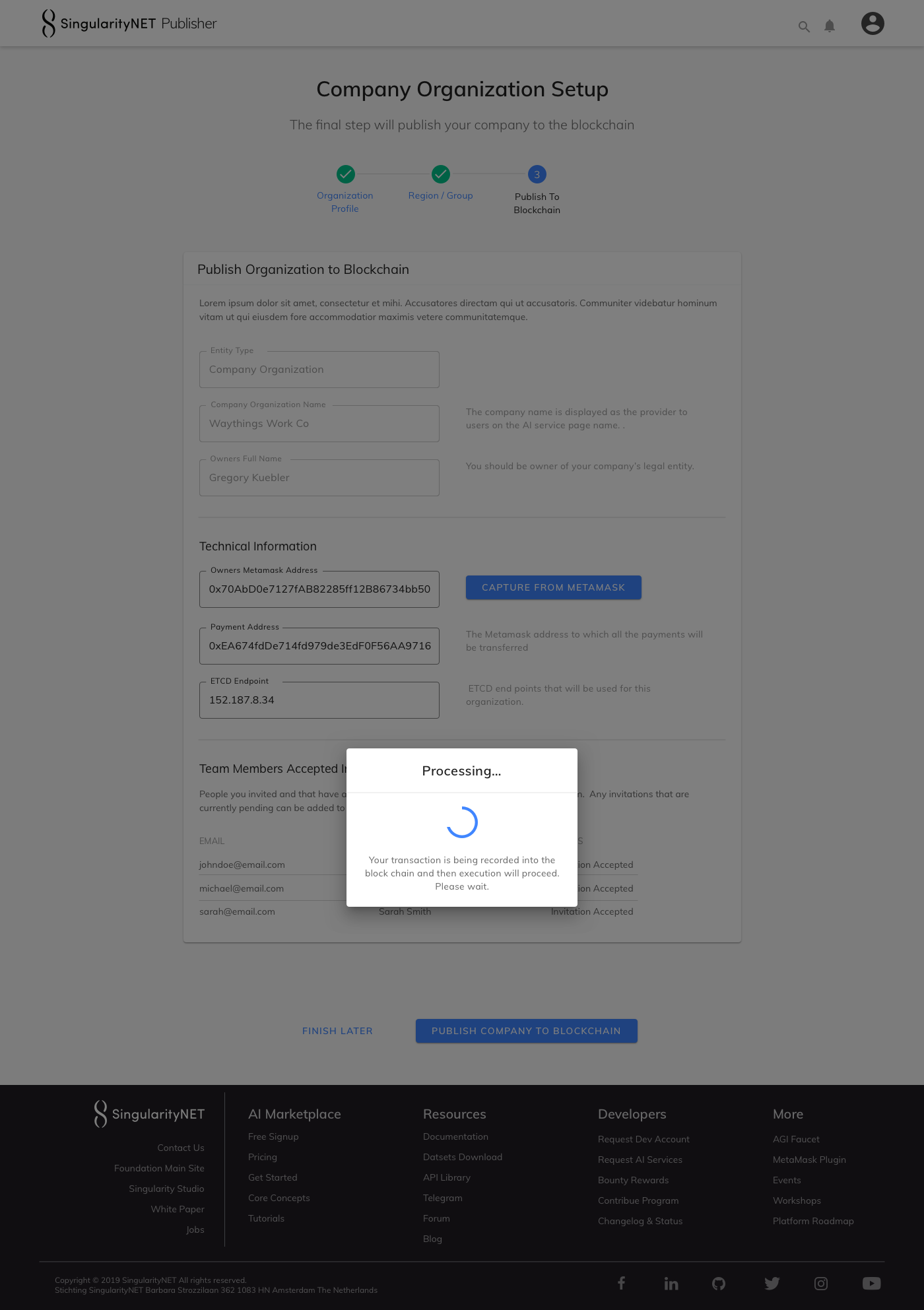 Publish Organization