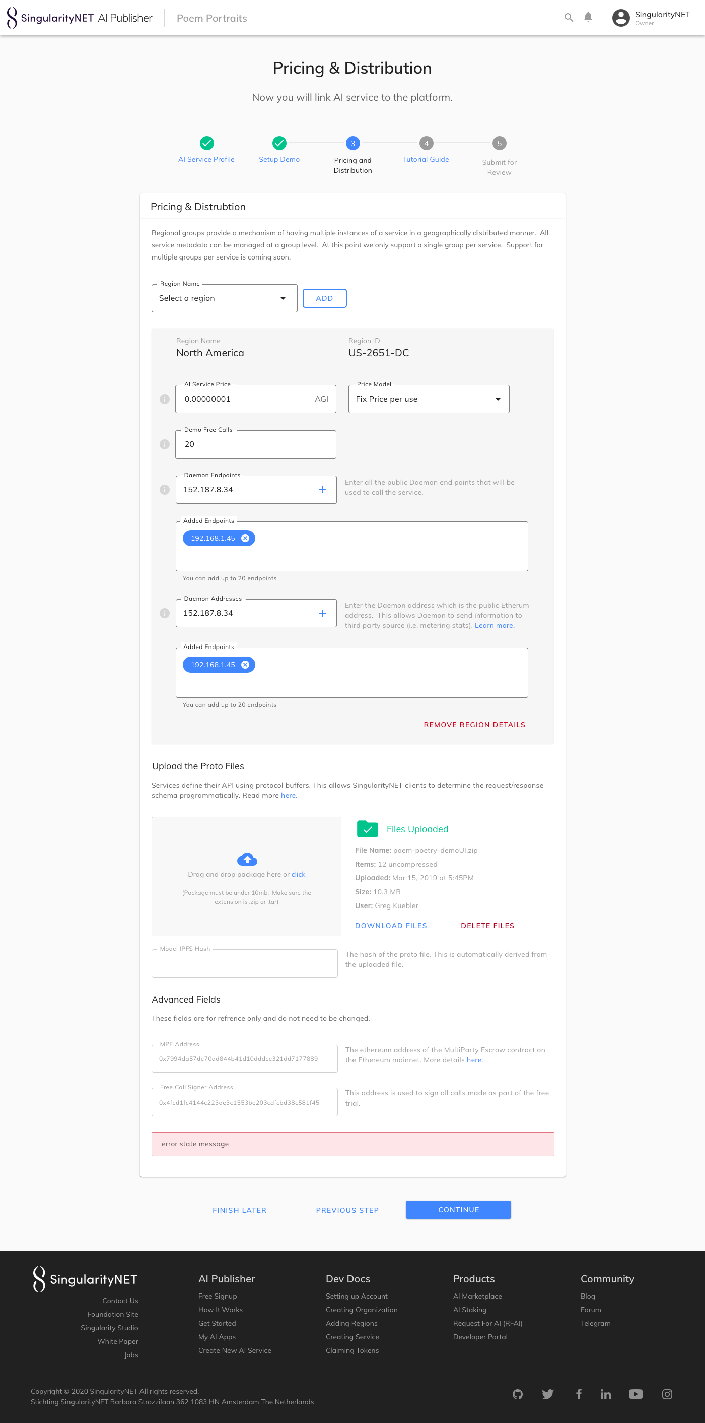 Service metadata details